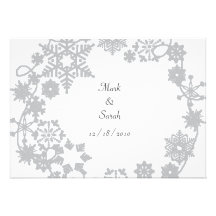 Holiday Wreath Silver Invitation
