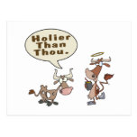 holier than thou holey vs holy cow pun humour postcard