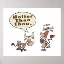holier than thou holey vs holy cow pun humour posters