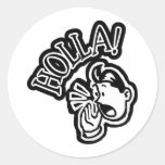 HOLLA! Retro Guy - Black & White Stickers