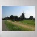 Holland Windmill Landscape Photo Poster Print