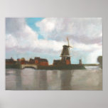 Holland Windmills Painting Poster posters