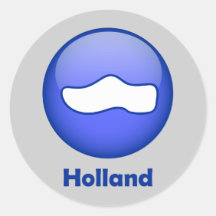 Holland Wooden Shoe Round Stickers