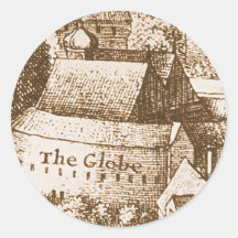 Hollar's Globe Theatre Round Stickers