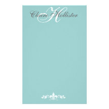 Hollister Monogram  Pale Blue Stationery Paper