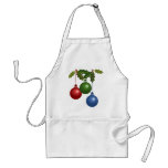 Holly and Christmas Ornaments Design aprons