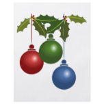 Holly and Christmas Ornaments Design flyers