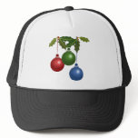 Holly and Christmas Ornaments Design hats