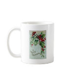 Holly and Mistletoe Vintage Christmas Mugs