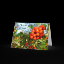Holly and red berries Christmas Card,
