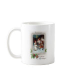Holly and Santa Vignette Vintage 1910 Christmas Mugs