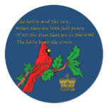 Holly and the Ivy Illustrated on Apparel & Gifts Round Stickers