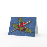 HOLLY, BERRIES: ART: CHRISTMAS CARD