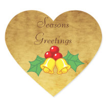 Holly Berries & Bells Gold Seasons Greetings