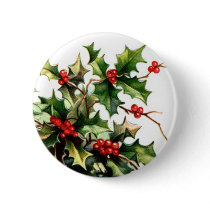 Holly Berry Button