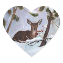 Holly Berry Deer Sticker
