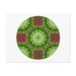 Holly Berry Kaleidoscopic Mandala Design Postcard