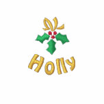 Holly Berry With Custom Text Tshirt embroidered shirts