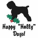 Holly Black Russian Terrier Embroidered Polo Shirt embroidered shirts