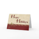 Holly Burgundy Christmas Greeting cards