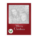 Holly Button Christmas Photo Template postcards