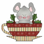holly christmas cup mouse photo sculptures