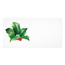 Holly Cluster Photo Card Template