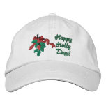 Holly Days embroidered hats