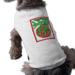 Holly Glass Ball Ornament on Christmas Tree pet clothing