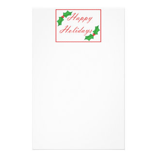 Holly Border Custom Stationery, Holly Border Stationery Templates