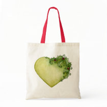 Holly Heart Tote Bag