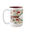 Holly Jolly Christmas hats&socks mug - red inside mug