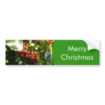 Holly leaves and red berries, Christmas bumper stickers