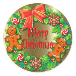 HOLLY, PINWHEELS & GINGER WREATH by SHARON SHARPE stickers