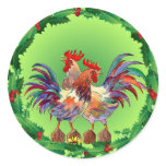 HOLLY ROOSTERS by SHARON SHARPE stickers