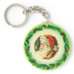HOLLY & SANTA by SHARON SHARPE keychains