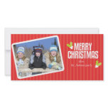 Holly & Stripes Christmas Photo Greeting photo cards