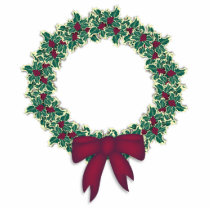 Holly Wreath Ornament Photo Cutouts