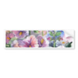 HOLLYHOCHS - WATERCOLOUR bumper stickers