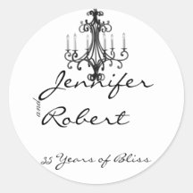 Hollywood Glamour Chandelier Envelope Seal Sticker