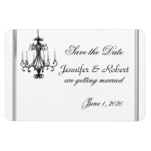 Hollywood Glamour Chandelier Save the Date Vinyl Magnets