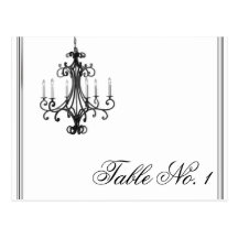 Hollywood Glamour Chandelier Table Number Post Cards