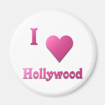 Hollywood -- Hot Pink Refrigerator Magnet