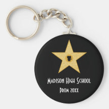 Hollywood Nights Gold Star Prom Formal Favour Key Chains