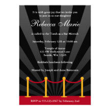 Hollywood Red Carpet Bat Mitzvah Invitation