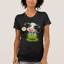 Holstein cow in grass t-shirt