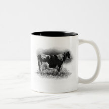 Holstein Cow: Original Pencil Drawing: Dairy Coffee Mugs