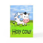 Holy Cow Funny Humour Friendship Miss You Card