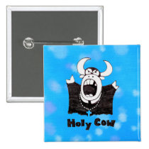 Holy Cow | Holy Cartoon Bull Gifts buttons