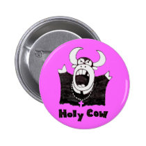 Holy Cow | Holy Cartoon Bull Gifts buttons